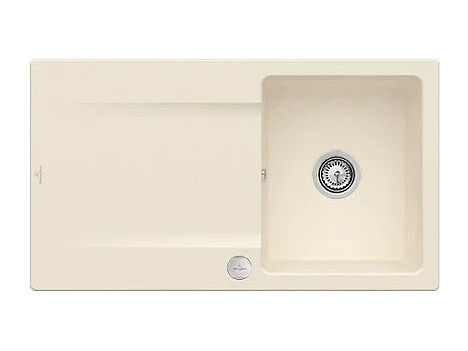 Evier 1 bac VILLEROY ET BOCH Siluet 50 Ivory CeramicPlus - Avec vidage automatique