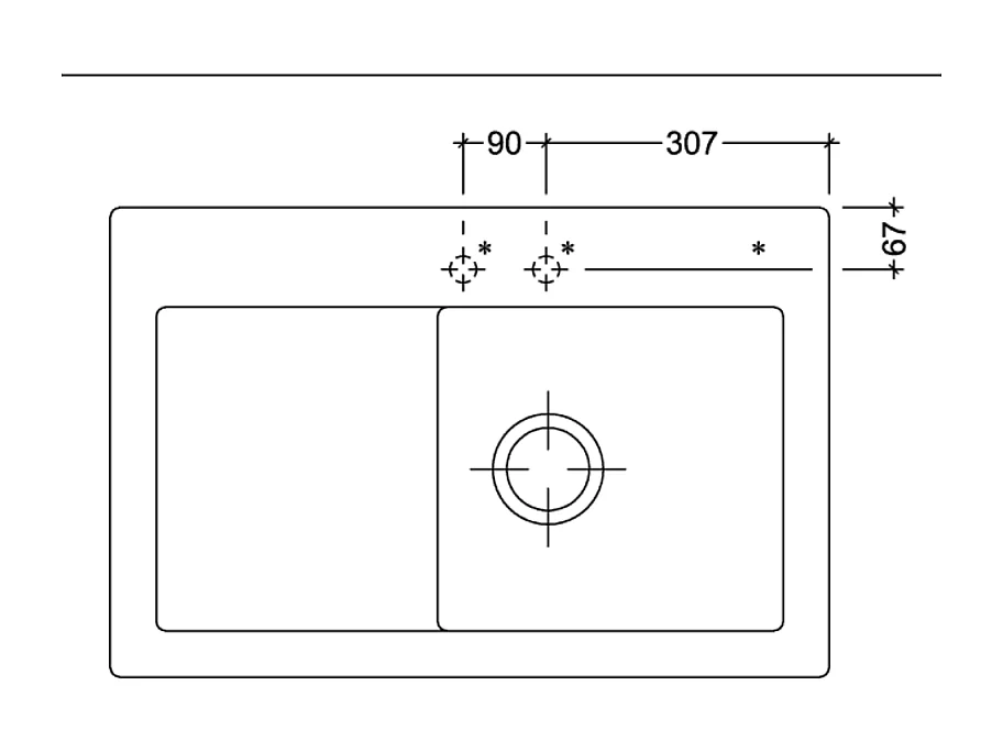Evier 1 bac avec egouttoir a droite VILLEROY ET BOCH Subway Pure 45 78 x 51 cm Blanc sans vidage