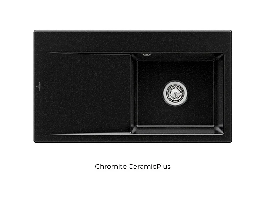 Evier cuve à droite avec vidage VILLEROY ET BOCH Subway 50, chromite ceramic plus