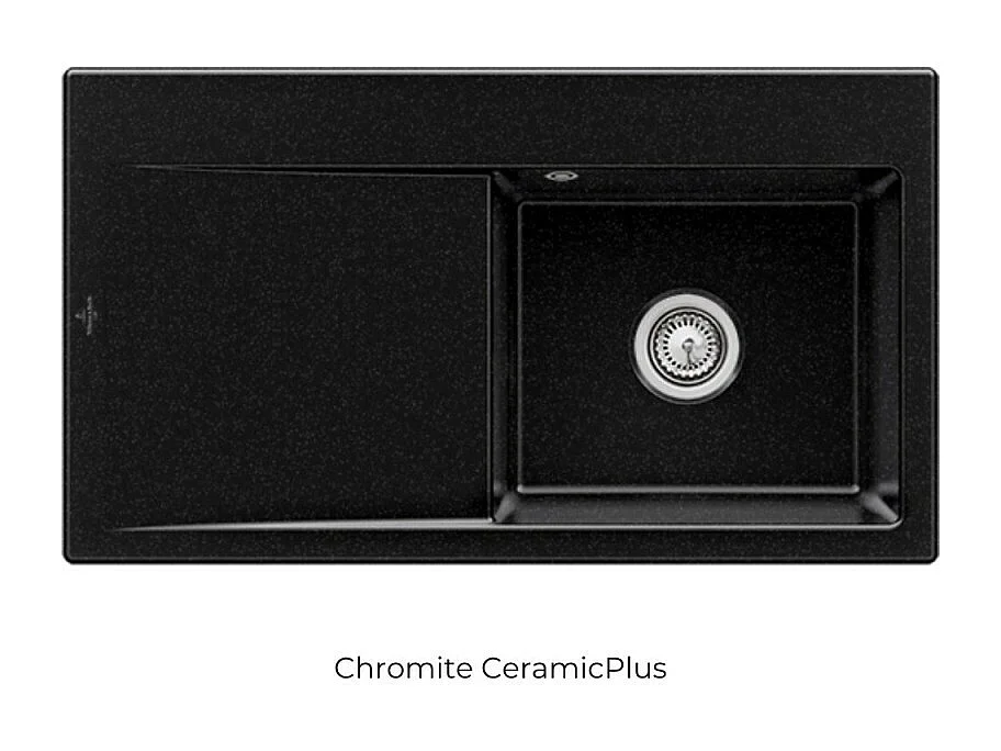 Evier cuve à droite avec vidage VILLEROY ET BOCH Subway 50, chromite ceramic plus