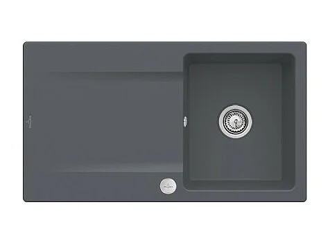 Evier 1 bac VILLEROY ET BOCH Siluet 50 Graphite CeramicPlus - Avec vidage automatique