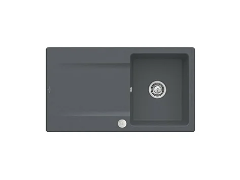 Evier 1 bac VILLEROY ET BOCH Siluet 50 Graphite CeramicPlus - Avec vidage automatique