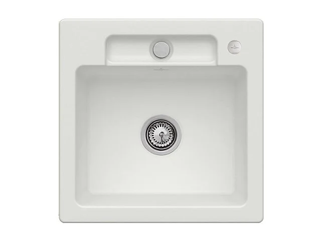Evier 1 bac VILLEROY ET BOCH Siluet 50 S Steam CeramicPlus avec vidage manuel
