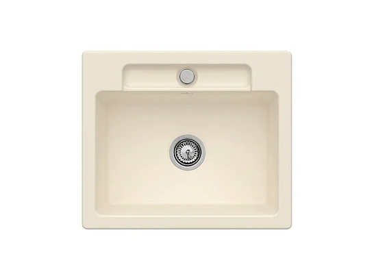Evier 1 bac VILLEROY ET BOCH Siluet 60 S Ivory CeramicPlus avec vidage automatique