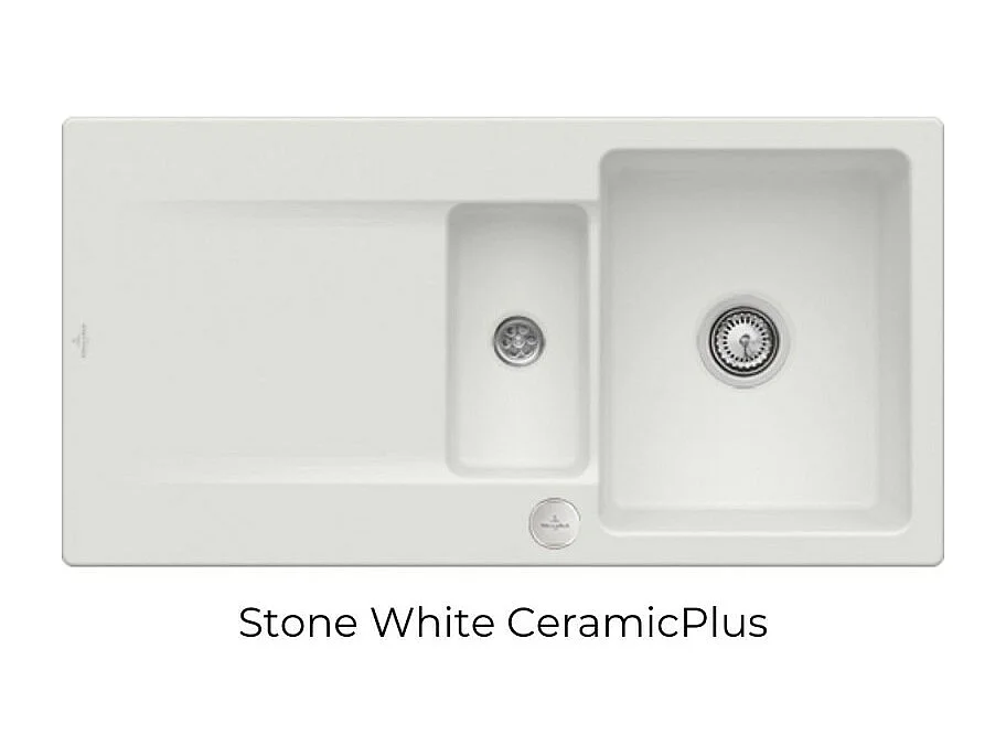 Evier 1 bac 1/2 VILLEROY ET BOCH Siluet 60 R Stone White CeramicPlus