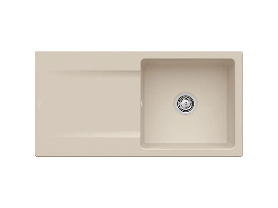 Evier VILLEROY ET BOCH Siluet 60 Almond CeramicPlus avec vidage manuel