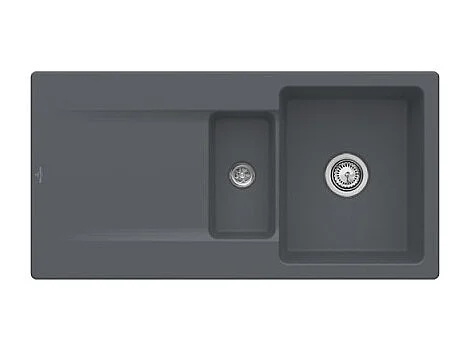 Evier 1 bac 1/2 VILLEROY ET BOCH Siluet 60 R Graphite CeramicPlus avec vidage manuel
