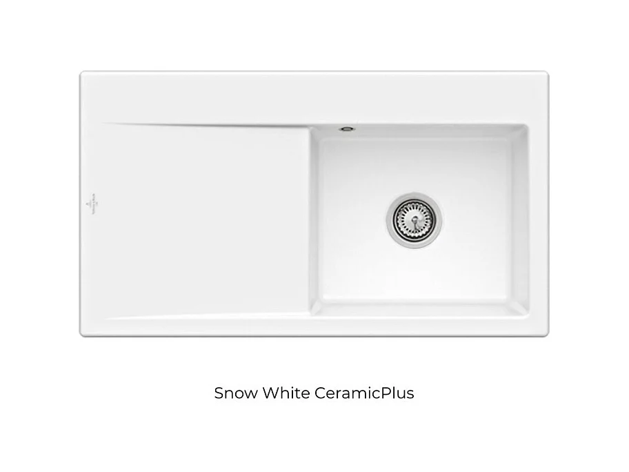 Evier cuve à droite avec vidage VILLEROY ET BOCH Subway 50, snow white ceramicplus