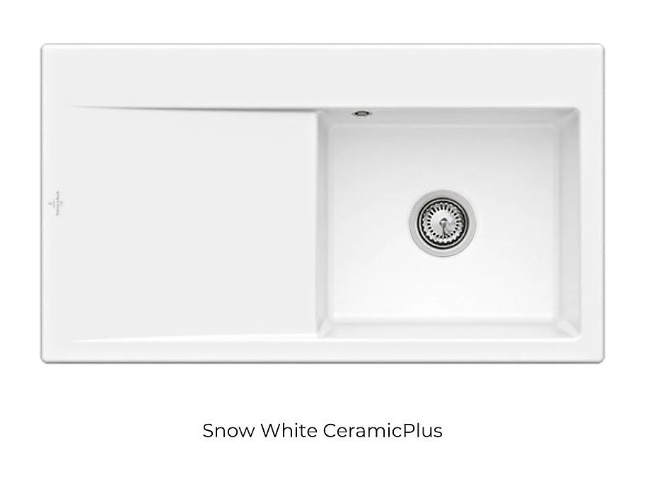 Evier cuve à droite avec vidage VILLEROY ET BOCH Subway 50, snow white ceramicplus
