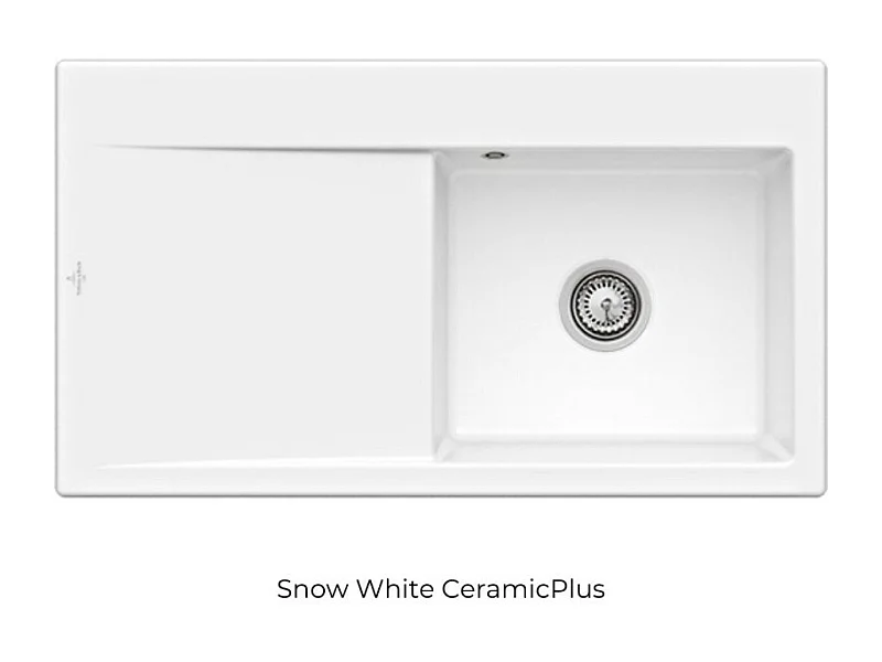 Evier cuve à droite avec vidage VILLEROY ET BOCH Subway 50, snow white ceramicplus