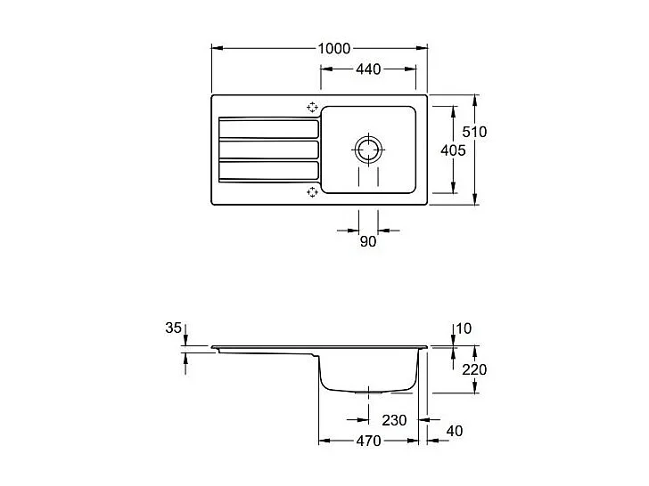 Evier 1 bac VILLEROY ET BOCH Architectura 60 vidage auto + Robinet de cuisine Como Acier Massif Poli