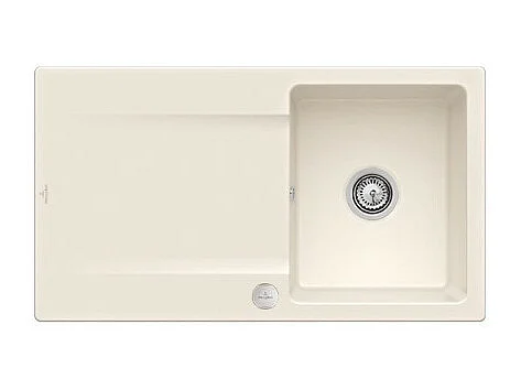 Evier 1 bac VILLEROY ET BOCH Siluet 50 Crème CeramicPlus - Avec vidage automatique