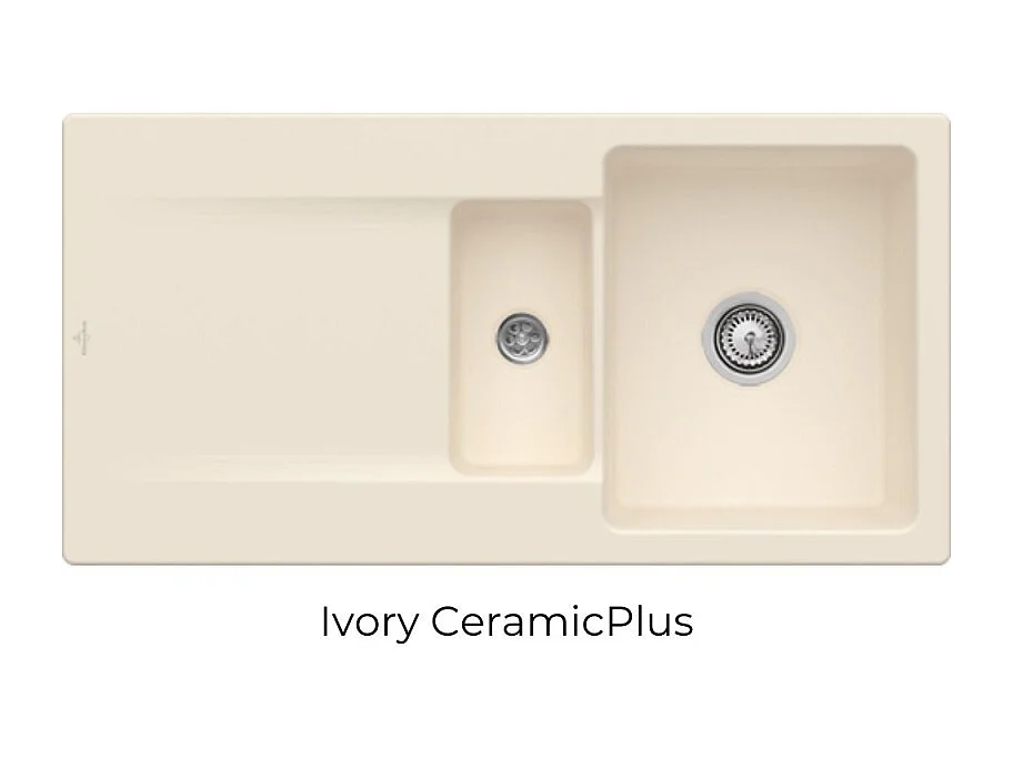 Evier 1 bac 1/2 VILLEROY ET BOCH Siluet 60 R Ivory CeramicPlus