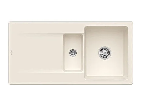 Evier 1 bac 1/2 VILLEROY ET BOCH Siluet 60 R Crème CeramicPlus
