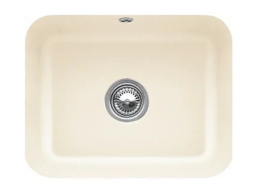 Evier 1 bac VILLEROY ET BOCH Cisterna 60C Ivory CeramicPlus avec vidage auto