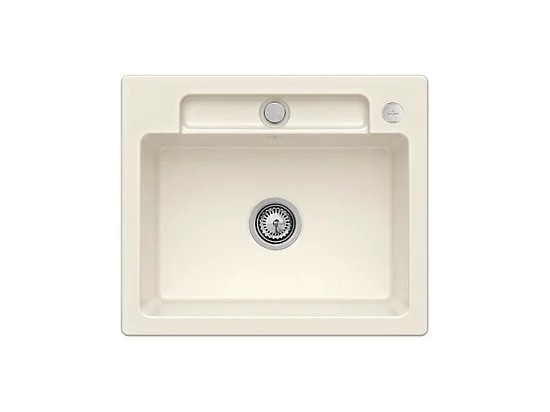 Evier 1 bac VILLEROY ET BOCH Siluet 60 S Crème CeramicPlus avec vidage manuel