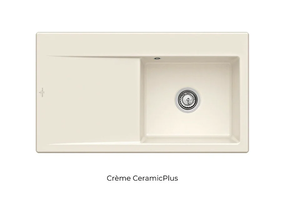Evier cuve à droite avec vidage VILLEROY ET BOCH Subway 50, crème ceramic plus