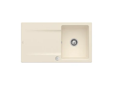 Evier 1 bac VILLEROY ET BOCH Siluet 50 Ivory CeramicPlus - Avec vidage manuel