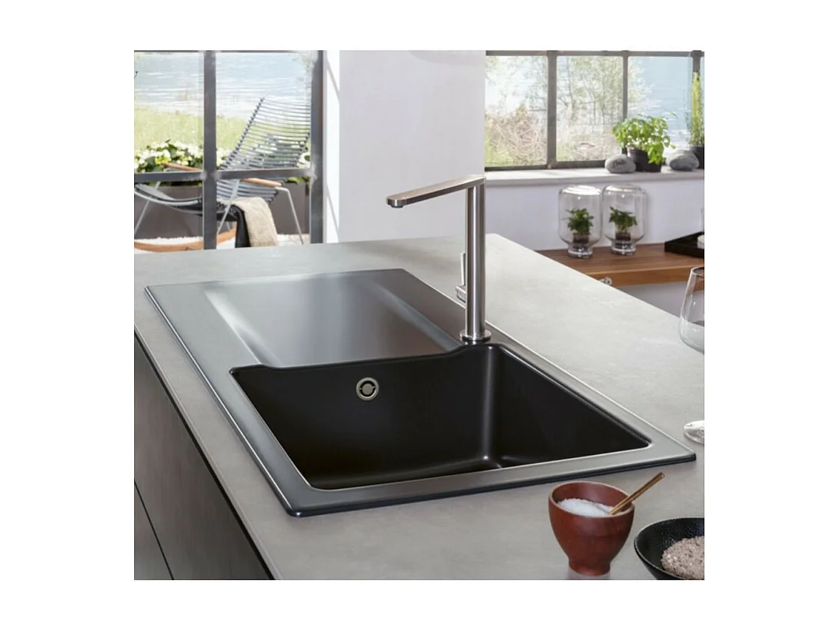 Evier VILLEROY ET BOCH Siluet 60 Chromite CeramicPlus avec vidage manuel