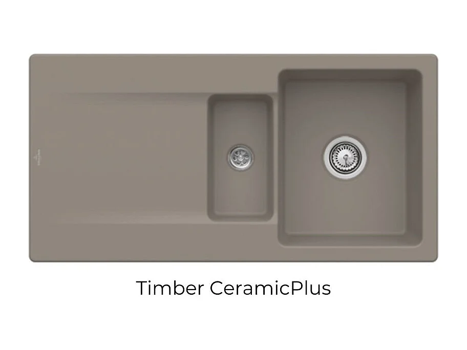 Evier 1 bac 1/2 VILLEROY ET BOCH Siluet 60 R Timber CeramicPlus
