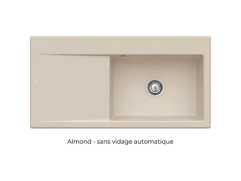 Evier a encastrer 1 bac VILLEROY ET BOCH Subway Style 60 egouttoir à droite vidage automatique Beige CeramicPlus