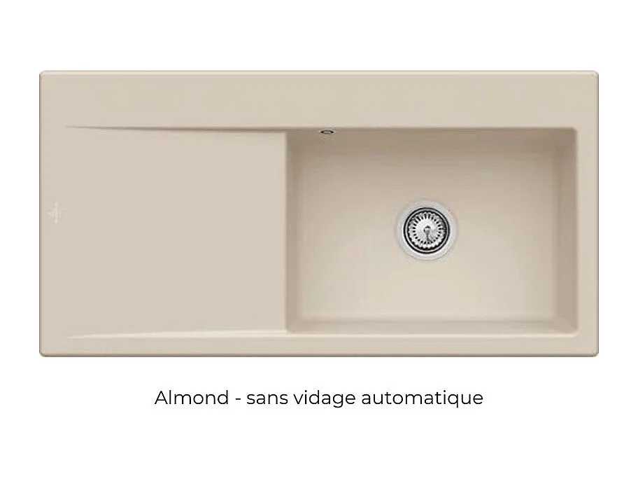 Evier a encastrer 1 bac VILLEROY ET BOCH Subway Style 60 egouttoir à droite vidage automatique Beige CeramicPlus