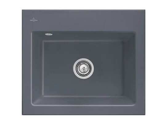Evier VILLEROY ET BOCH Subway 60 S 60 x 51cm sans egouttoir Graphite CeramicPlus