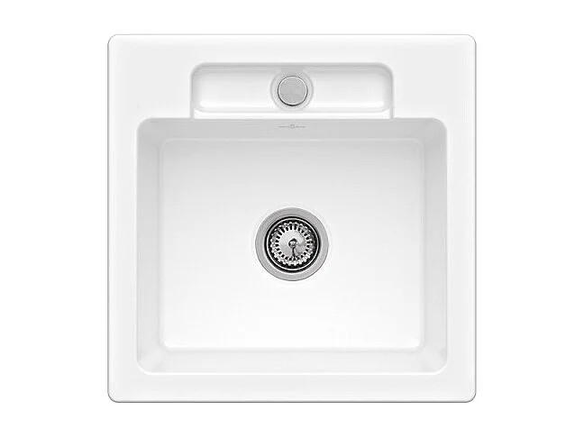 Evier 1 bac VILLEROY ET BOCH Siluet 50 S Blanc CeramicPlu avec vidage automatique