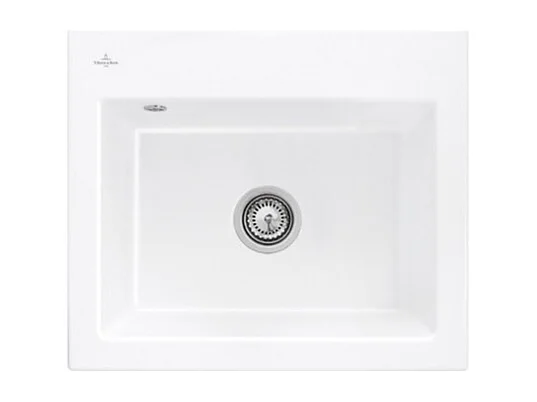 Evier VILLEROY ET BOCH Subway 60 S 60 x 51cm sans egouttoir Blanc CeramicPlus avec vidage manuel