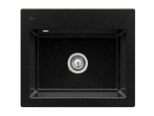 Evier VILLEROY ET BOCH Subway 60 S 60 x 51cm sans egouttoir Chromite CeramicPlus avec vidage manuel