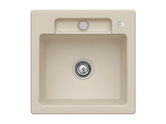 Evier 1 bac VILLEROY ET BOCH Siluet 50 S Almond CeramicPlus avec vidage manuel