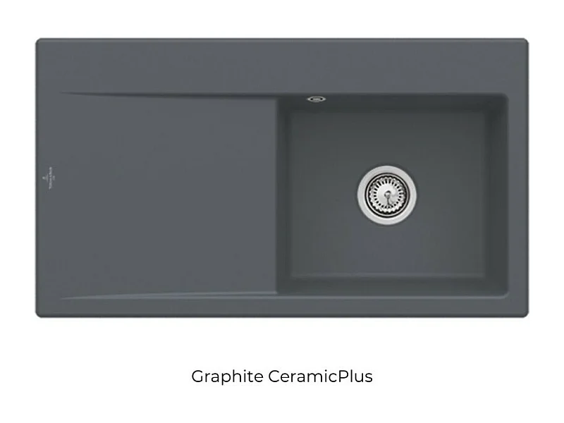 Evier cuve à droite avec vidage VILLEROY ET BOCH Subway 50, Graphite CeramicPlus