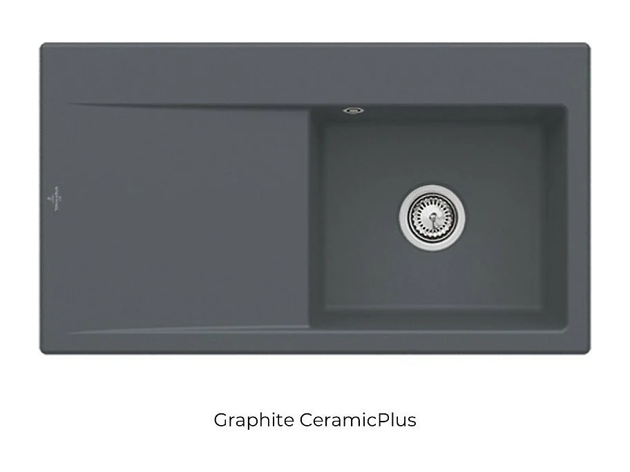Evier cuve à droite avec vidage VILLEROY ET BOCH Subway 50, Graphite CeramicPlus