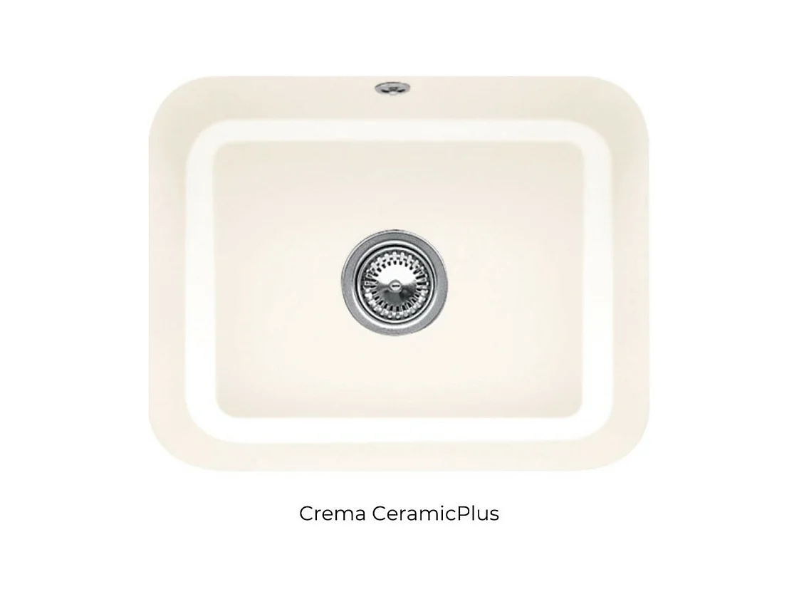 Evier 1 bac VILLEROY ET BOCH Cisterna 60C Crème CeramicPlus avec vidage manuel