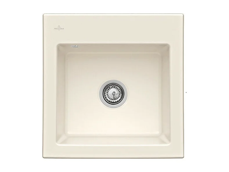Evier VILLEROY ET BOCH Subway 50 S 52,5 x 51 cm sans egouttoir Creme CeramicPlus