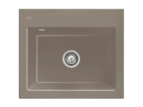 Evier VILLEROY ET BOCH Subway 60 S 60 x 51cm sans egouttoir Timber CeramicPlus avec vidage automatique