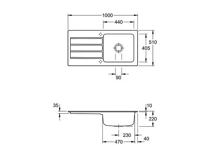 Evier 1 bac VILLEROY ET BOCH Architectura 60 vidage auto + Robinet de cuisine Como Anthracite
