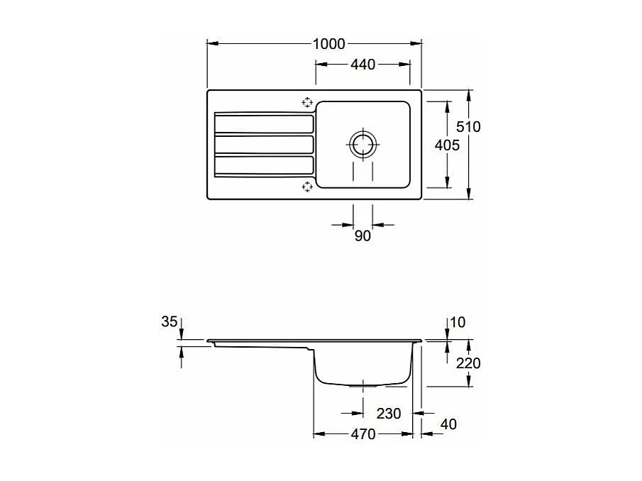 Evier 1 bac VILLEROY ET BOCH Architectura 60 vidage auto + Robinet de cuisine Como Anthracite