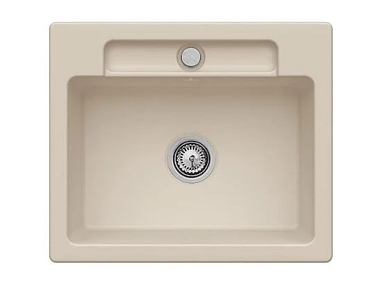 Evier 1 bac VILLEROY ET BOCH Siluet 60 S Almond CeramicPlus avec vidage manuel