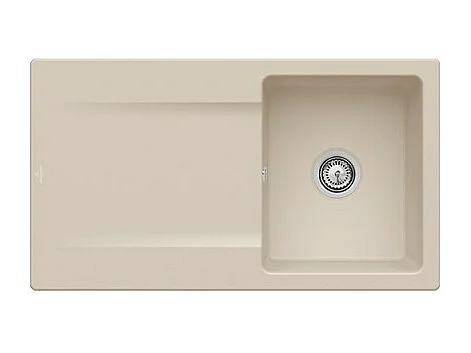 Evier 1 bac VILLEROY ET BOCH Siluet 50 Almond CeramicPlus - Avec vidage manuel