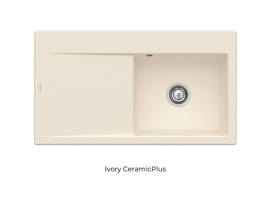 Evier cuve à droite avec vidage VILLEROY ET BOCH Subway 50, ivory CeramicPlus