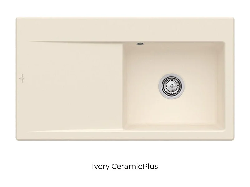 Evier cuve à droite avec vidage VILLEROY ET BOCH Subway 50, ivory CeramicPlus