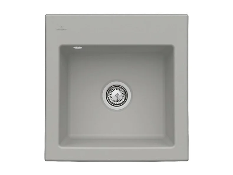 Evier VILLEROY ET BOCH Subway 50 S 52,5 x 51 cm sans egouttoir Fossile CeramicPlus avec vidage manuel