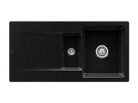 Evier 1 bac 1/2 VILLEROY ET BOCH Siluet 60 R Chromite CeramicPlus avec vidage automatique