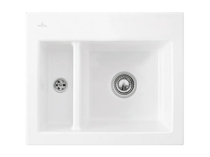 Evier 1 cuve et demi VILLEROY ET BOCH Subway 60 XM 62 x 51 cm sans egouttoir Blanc CeramicPlus