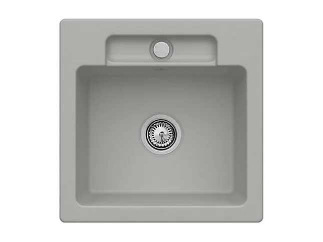 Evier 1 bac VILLEROY ET BOCH Siluet 50 S Fossile CeramicPlus avec vidage automatique