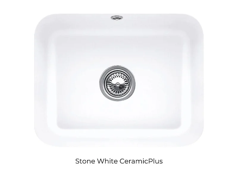 Evier 1 bac VILLEROY ET BOCH Cisterna 60C Stone White CeramicPlus avec vidage manuel