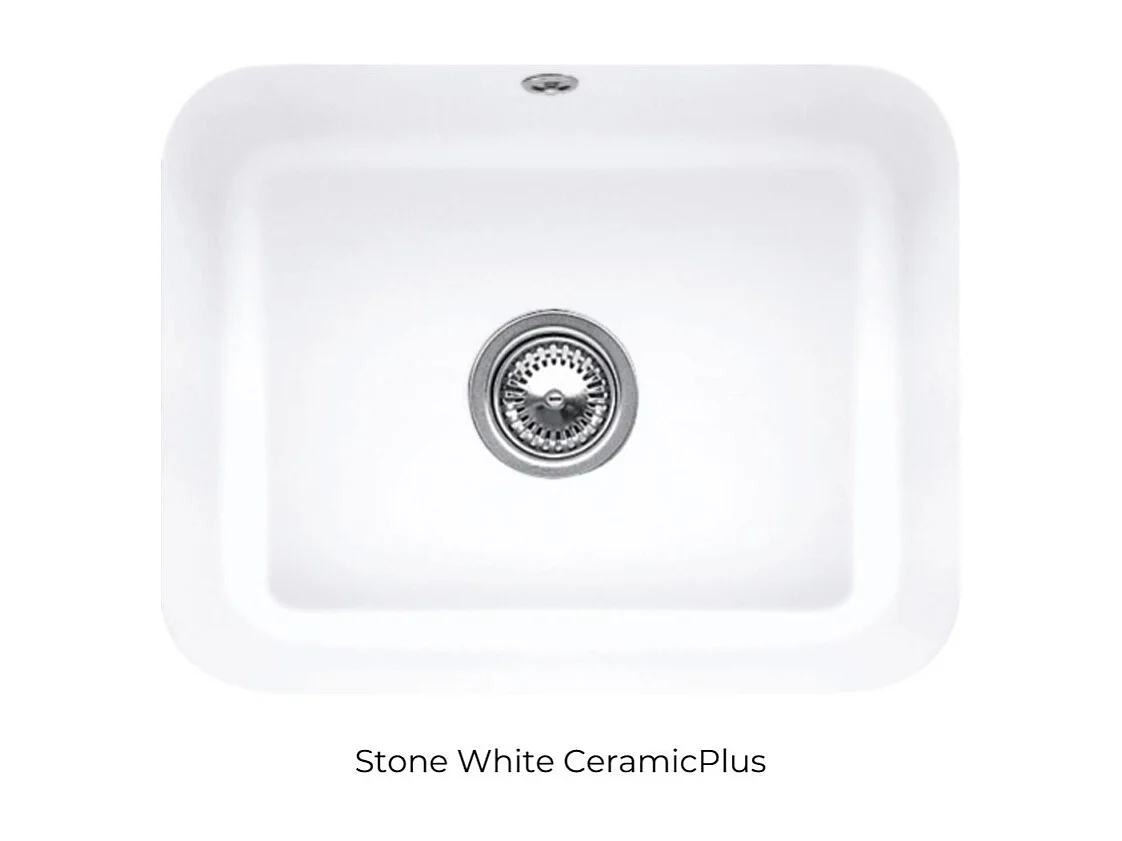 Evier 1 bac VILLEROY ET BOCH Cisterna 60C Stone White CeramicPlus avec vidage manuel