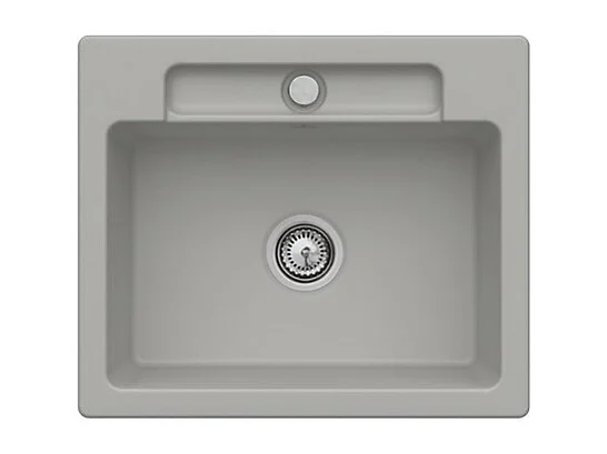 Evier 1 bac VILLEROY ET BOCH Siluet 60 S Fossile CeramicPlus avec vidage manuel