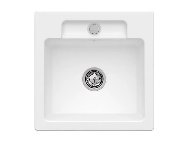 Evier 1 bac VILLEROY ET BOCH Siluet 50 S Snow White CeramicPlus avec vidage manuel